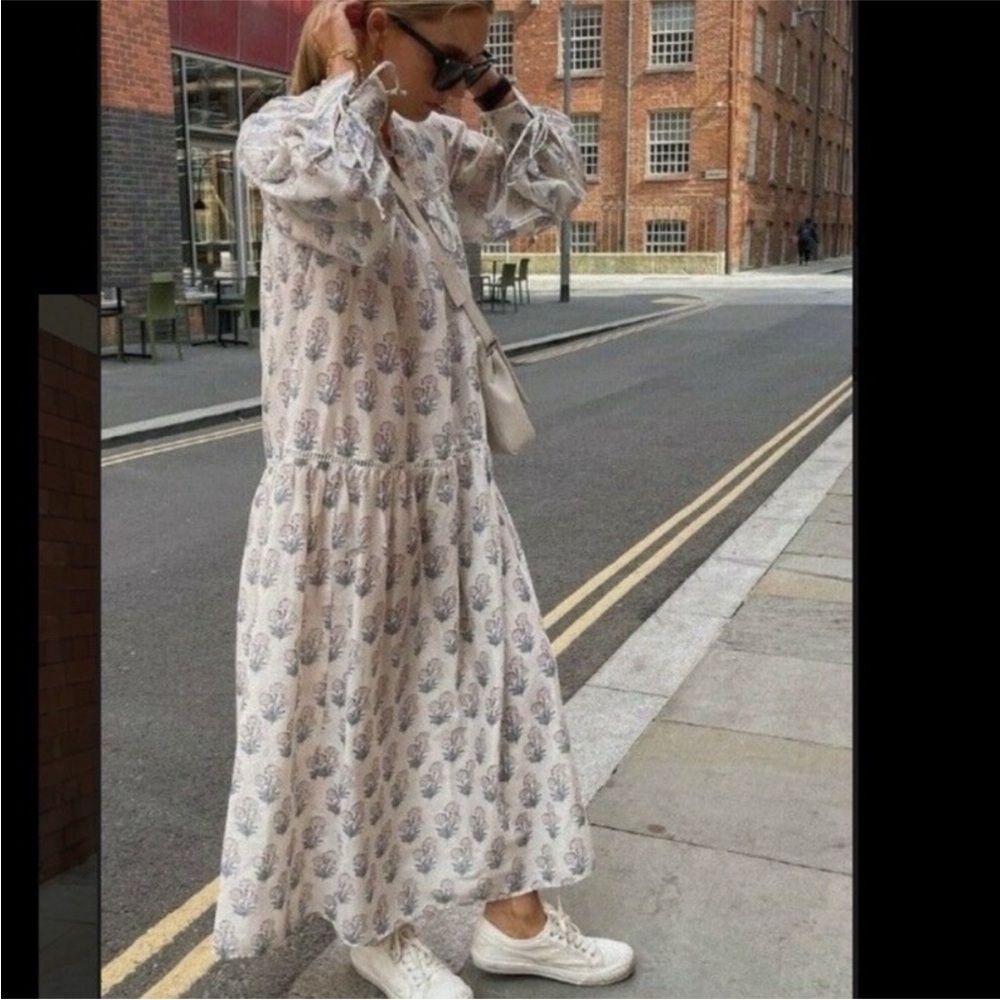 ZARA | Printed Tiered Dress - Picture 5 of 11